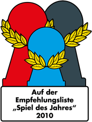 Spiel des Jahres · Recommended · 2010 official award mark