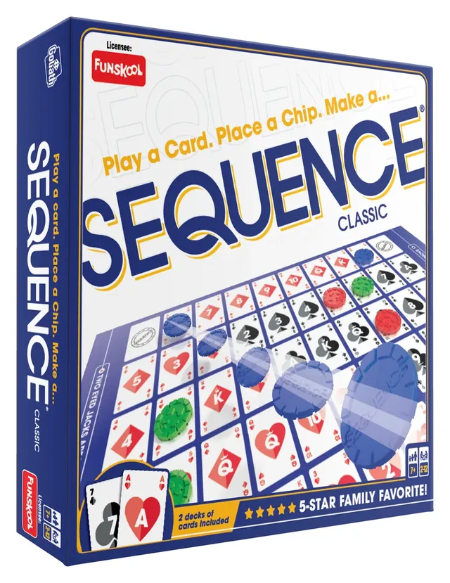 The newer blue Sequence Classic box from Funskool
