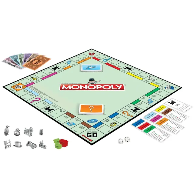 Monopoly board and eight-token set