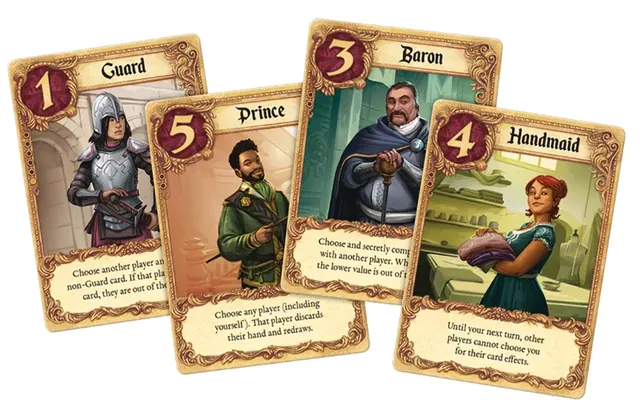 The Guard, Priest, Baron and Handmaid cards